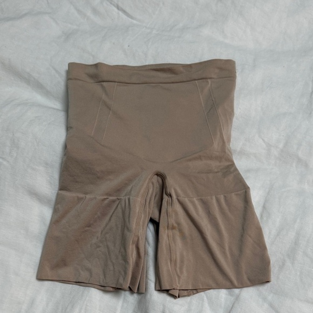 SPANX Tan High Waisted Shapewear Shorts Size S